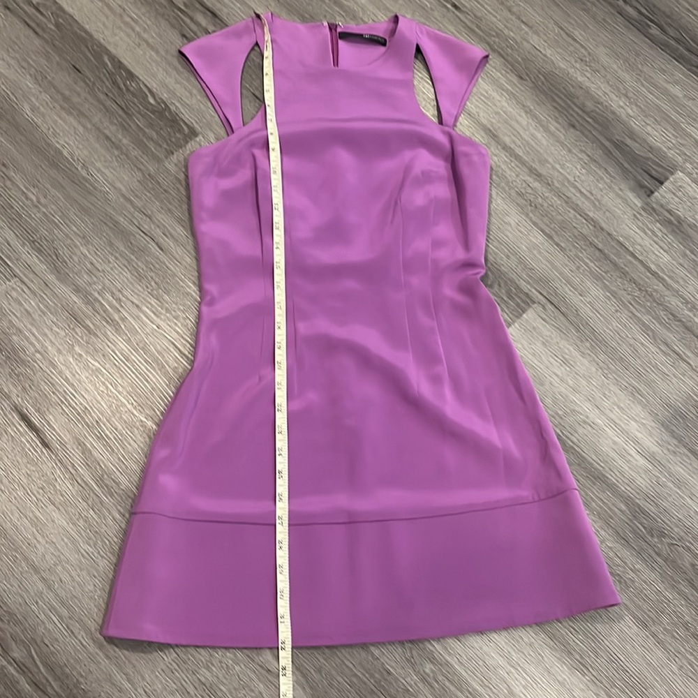 Jay Godfrey Lavender Purple Cold Shoulder Cut - Out Silk Bodycon Mini Dress